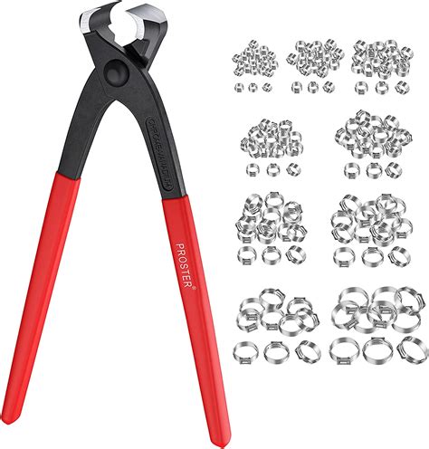 Single Ear Stepless Hose Clamps Proster 130pcs 6 21mm 304 Stainless