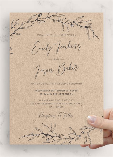Download Printable Elegant Rustic Wedding Invitation Pdf