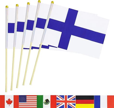 Finland Stick Flag 50 Pack Hand Held Small Finnish Finn