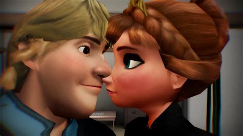 Mmd Frozen Surprise Kiss Anna And Kristoff 60 Fps Youtube