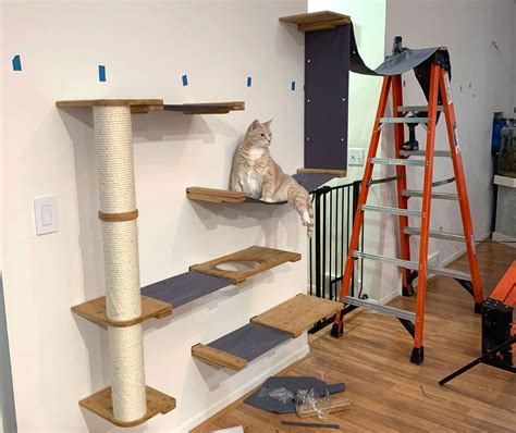 Wall Mounted Cat Tree I Made For The Cutest Cats In The Cat Tree Diy