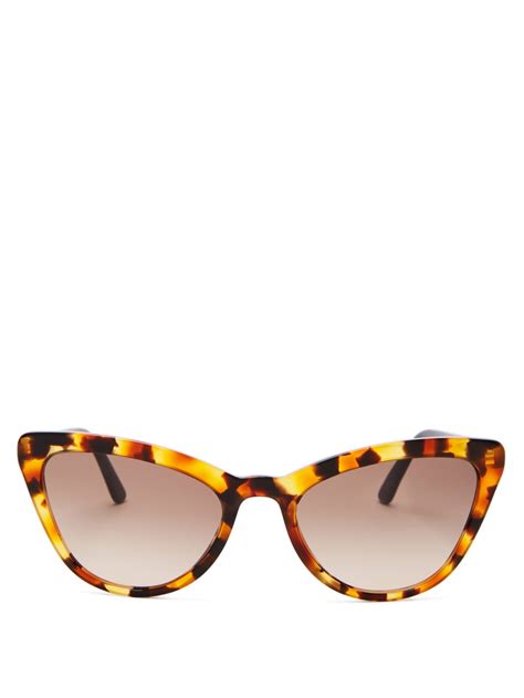 brown cat eye tortoiseshell acetate sunglasses prada matchesfashion us