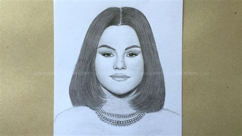 How To Draw Selena Gomez Selena Gomes Sketch Drawing Tutorial For