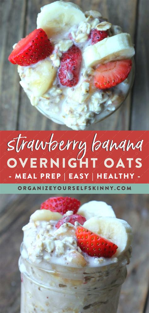 Oats (rolled or insant both work great, use gluten. Strawberry Banana Overnight Oats | Recipe in 2020 | Low calorie overnight oats, Low calorie ...