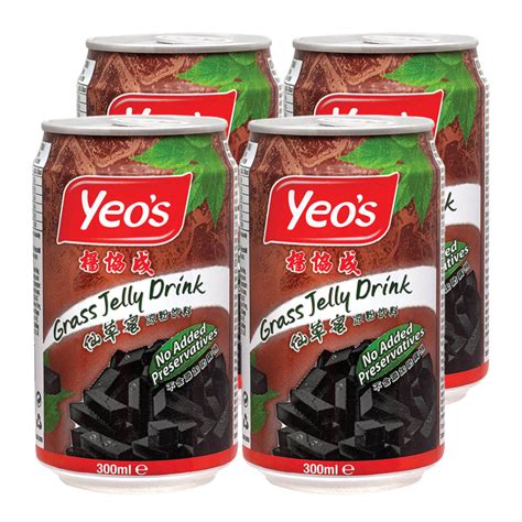 Yeos Grass Jelly Drink 300ml 4 Cans Wanahong
