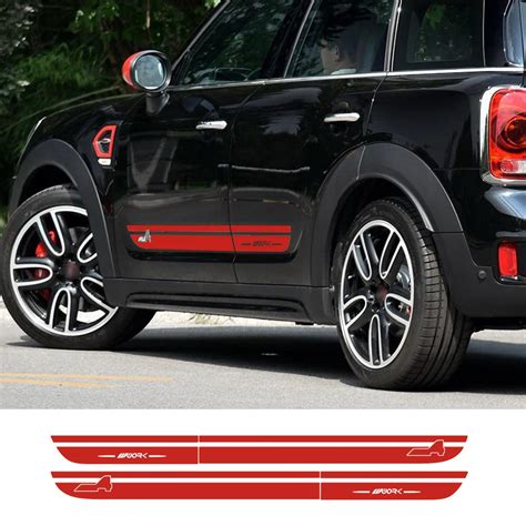 Side Stripes Skirt Body Decal Car Stickers Jcw Graphic All4 For Mini