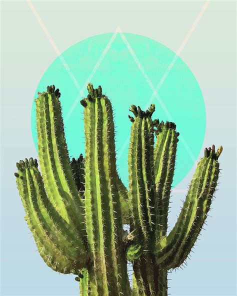 Cactus Minimal Cactus Poster Desert Wall Art Tropical Botanical