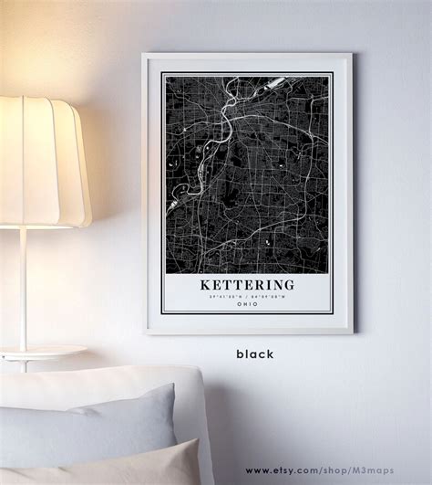 Kettering Ohio Map Kettering Oh Map Kettering City Map Etsy Singapore