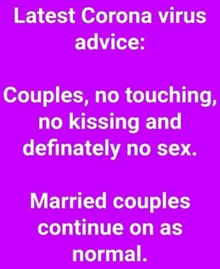 Humorous Meme About Sex And Marriage While In Quarantine · A Journal Of