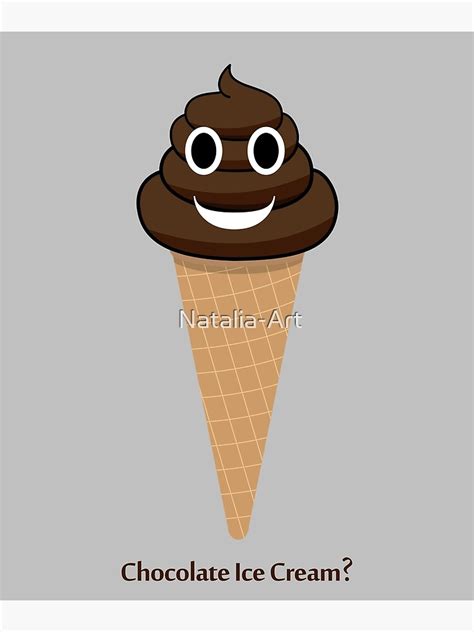 Chocolate Ice Cream Poop Emoji Emoticon Canvas Print For Sale By