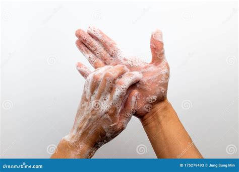 Adult Hands Washing Hands With Soap Stock Image Image Of Life Care 175279493