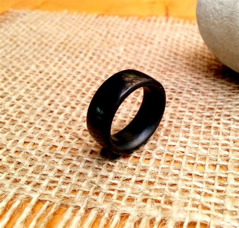Black Ring Graphite Ring Mens Ring 4681012 Mm Wide Black