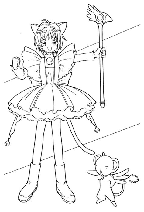 Coloring, free, pictures, print, sakura, tv shows. Little Miss Kinomoto — A Cardcaptor Sakura Fansite ...