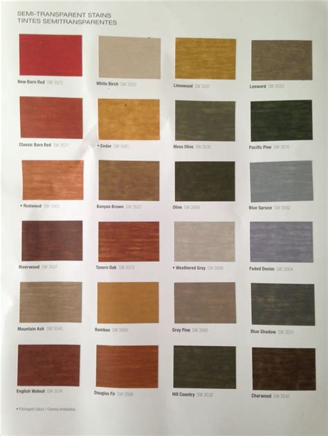 See more ideas about paint charts, sherwin williams, paint colors for home. Sherwin Williams semi transparent stains for deck & fence ...