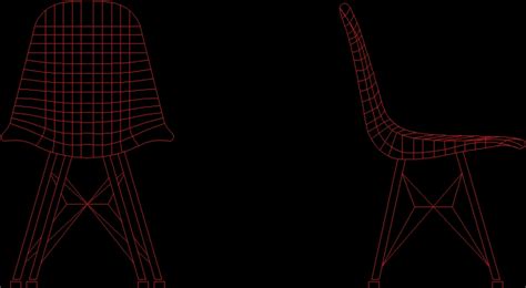 Wire Chair Eames Dwg Block For Autocad • Designs Cad