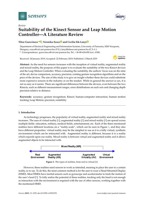 Pdf Suitability Of The Kinect Sensor And Leap Motion Controller—a