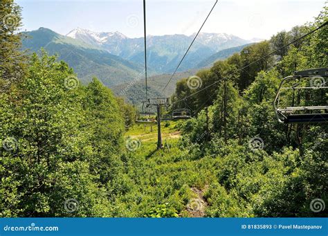Ropeway In Sochi Mountains Stock Image Image Of Panoramic 81835893