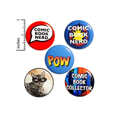 This Comic Book Pins 5 Pack Is A Great Set For Backpacks Or Jackets And