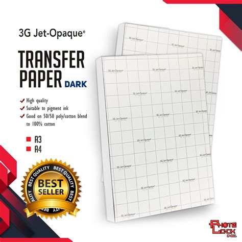 Dark Transfer Paper 3g Jet Opaque A4 10sheets Shopee Philippines