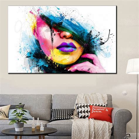 Modern Abstract Canvas Wall Art Painted Oil Painting Of A Womans Face