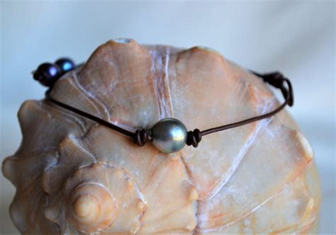 Tahitian Pearl Choker Necklace Salt Water Pearl Short Necklace