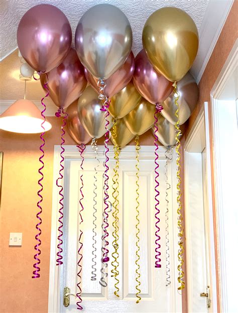 Ceiling Balloons With Metallic Streamers Balloonzest