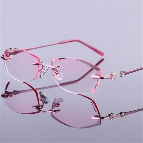Womens Frameless Finished Products Prescription Optical Prescription Glasses Beautiful Trimmed
