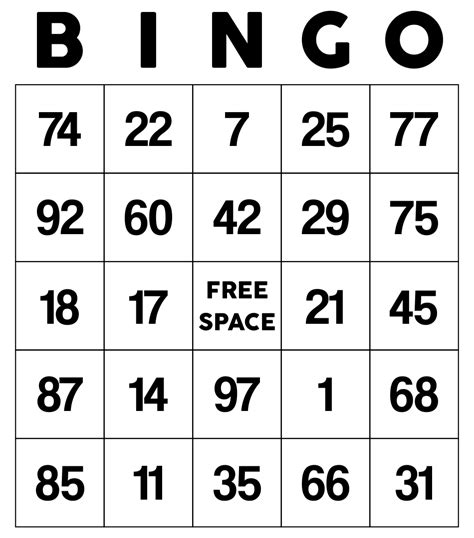 Bingo Card Set Up