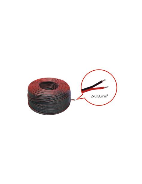 2 Core Cable In Black And Red 2x050 Mm2 Roll 100 M Design Light