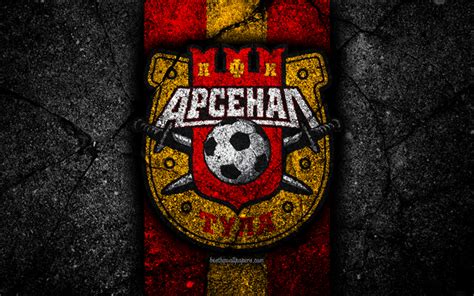 Скачать обои Arsenal Tula Fc 4k Logo Russian Premier League Black