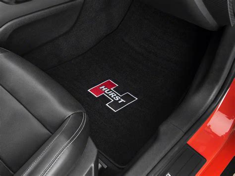 Hurst Mustang Elite Series Front And Rear Floor Mats With Red Hurst