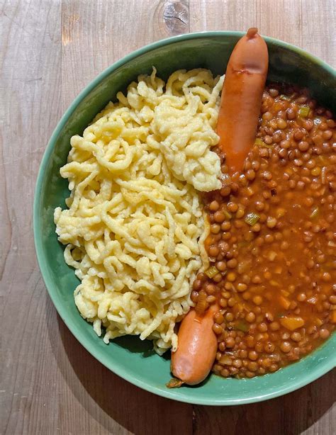Schwäbische Linsen mit Spätzle