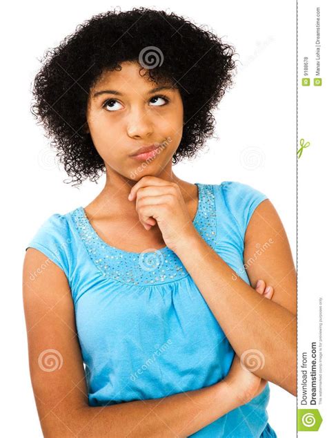 Close Up Of Teenage Girl Thinking Stock Photo Image Of Person