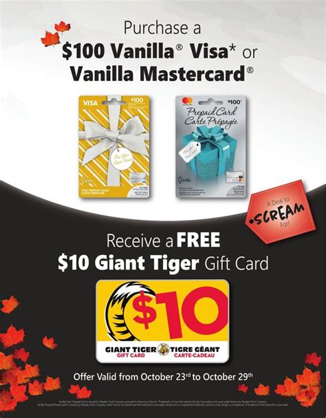 Check your giant tiger gift card balance. Giant Tiger Purchase a Vanilla prepaid $100 Visa or MC ...