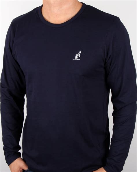 Australian By Lalpina Small Logo T Shirt Navy Mens Tee Long Sleeve