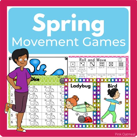 spring themed movement games pink oatmeal shop