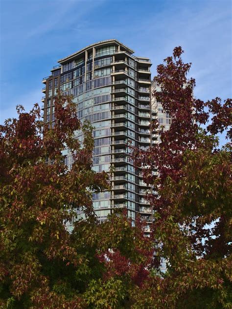 Low Angle View Of Modern Residential High Rise Building In The Downtown