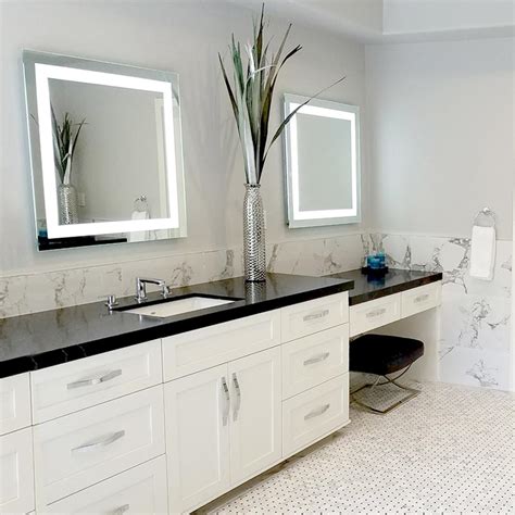 Kmart has a wide variety of bathroom mirrors. Front-Lighted LED Bathroom Vanity Mirror: 48" x 48 ...