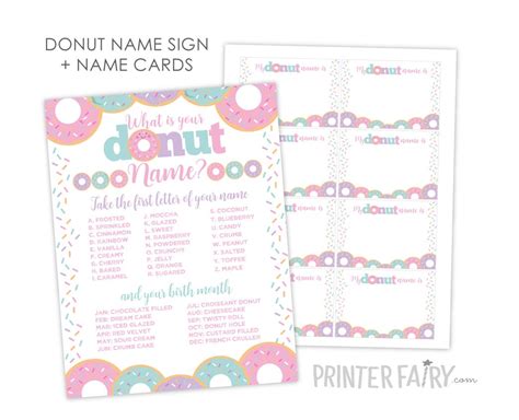 What Is Your Donut Name Donut Birthday Party Birthday Etsy
