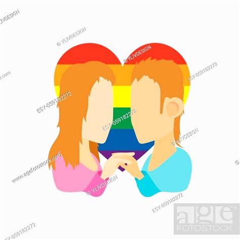 two girls lesbians icon in cartoon style isolated on white background stock vector vector and