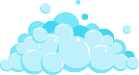 Cartoon Soap Foam Set With Bubbles Light Blue Suds Of Bath Shampoo