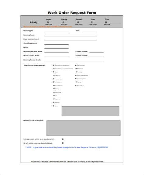 Work Order Templates Excel