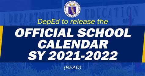 Deped Official School Calendar For Sy 2021 2022 To Be Released Soon