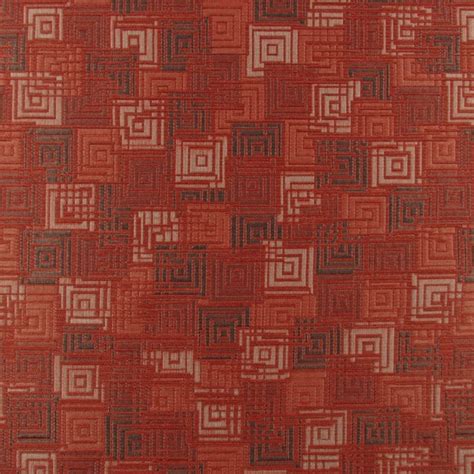 Gridlock Red Contemporary Upholstery Fabric 1502 Fabrics