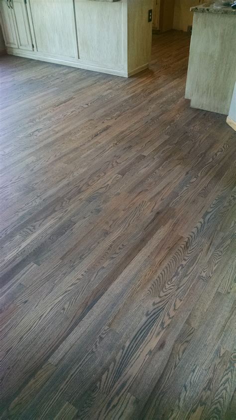 Red Oak Floor With Custom Gray Stain Red Oak Floors Gray Hardwood