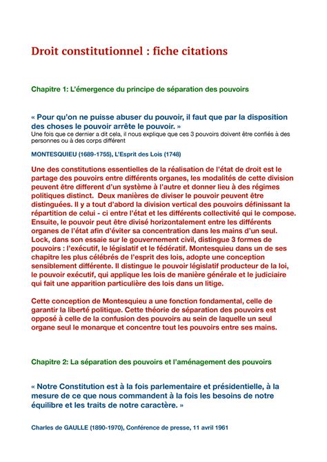 Droit Constit Fiche Citations Droit Constitutionnel Fiche