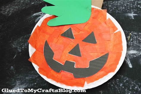 Paper Plate Pumpkin Super Easy Kid Craft Idea For Fall