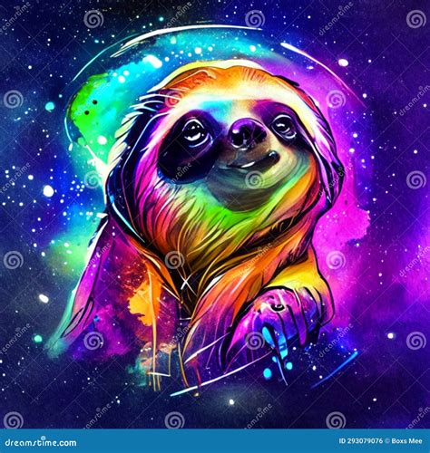 Pekingese In The Universe Illustration Of A Pug In Outer Space Stock