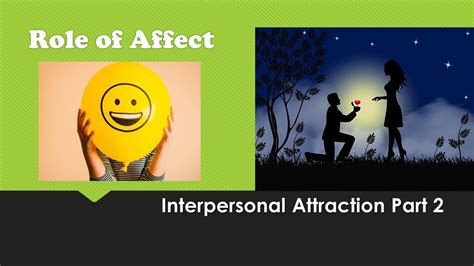 Role Of Affect In Interpersonal Attraction Youtube