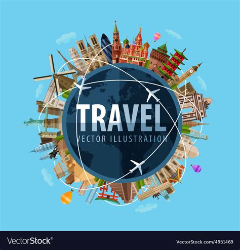 Travel Journey Logo Design Template World Vector Image